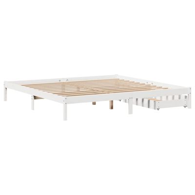 vidaXL Cadre de lit sans matelas blanc 180x200 cm bois massif de pin