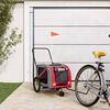 vidaXL Remorque de v&eacute;lo pour animaux de compagnie rouge et gris