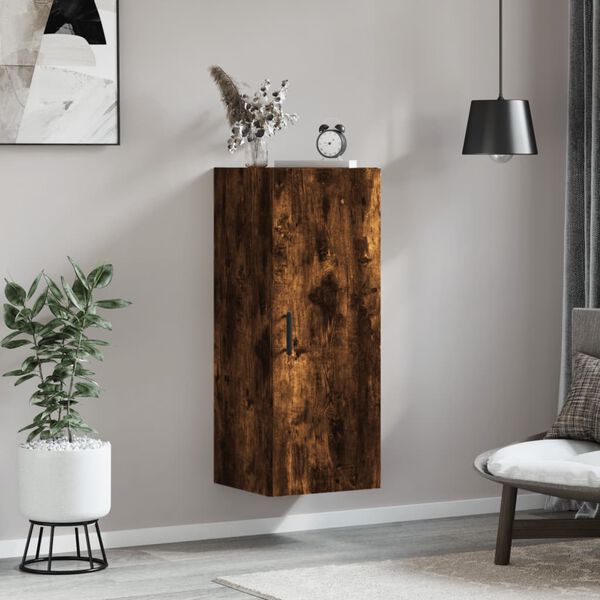 vidaXL Armoire murale ch&ecirc;ne fum&eacute; 34,5x34x90 cm