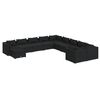 vidaXL Salon de jardin 11 pcs avec coussins R&eacute;sine tress&eacute;e Noir