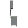 vidaXL Placard de travail 7 pcs Noir Bois d'ing&eacute;nierie et acier