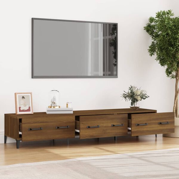 vidaXL Meuble TV Chêne marron 150x34,5x30 cm Bois d'ingénierie