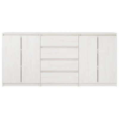 vidaXL Armoires latérales 3 pcs blanc Bois de pin massif