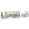 vidaXL Salon de jardin 6 pcs avec coussins anthracite r&eacute;sine tress&eacute;e
