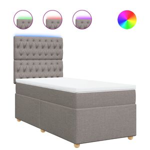 vidaXL Sommier &agrave; lattes de lit avec matelas Taupe 80x200 cm Tissu