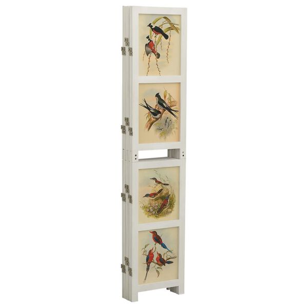vidaXL Cloison de s&eacute;paration 6 panneaux Blanc 214x165 cm Bois solide