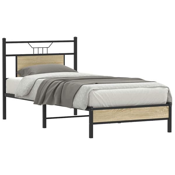 vidaXL Cadre de lit sans matelas ch&ecirc;ne sonoma 90x200 cm