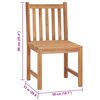 vidaXL Chaises de jardin lot de 6 avec coussins Bois de teck massif