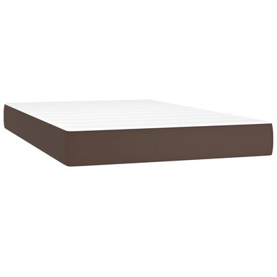 vidaXL Sommier à lattes de lit avec matelas et LED Marron 120x200 cm