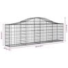 vidaXL Paniers &agrave; gabions arqu&eacute;s 2 pcs 200x30x60/80 cm Fer galvanis&eacute;