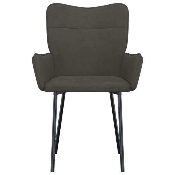 vidaXL Chaises &agrave; manger lot de 2 gris fonc&eacute; velours
