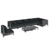 vidaXL Salon de jardin 8 pcs avec coussins R&eacute;sine tress&eacute;e Gris fonc&eacute;
