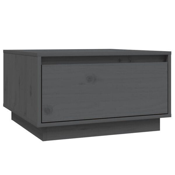 vidaXL Table basse Gris 55x56x32 cm Bois massif de pin