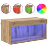 vidaXL Ensemble meuble TV avec LED Ch&ecirc;ne artisanal Bois d'ing&eacute;nierie