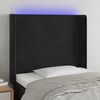 vidaXL T&ecirc;te de lit &agrave; LED Noir 93x16x118/128 cm Velours