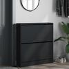 vidaXL Armoire &agrave; chaussures noir 80x21x87,5 cm bois d'ing&eacute;nierie