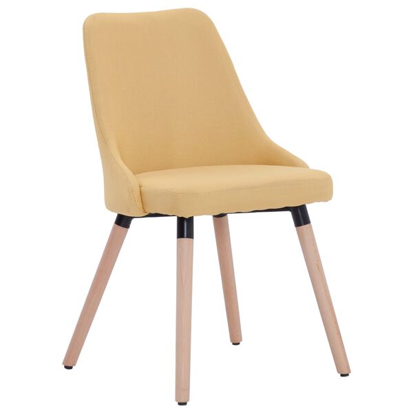 vidaXL Chaises &agrave; manger lot de 4 jaune tissu