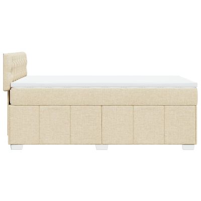 vidaXL Sommier à lattes de lit avec matelas Crème 100x200 cm Tissu