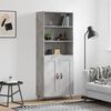 vidaXL Buffet haut Gris b&eacute;ton 69,5x34x180 cm Bois d'ing&eacute;nierie