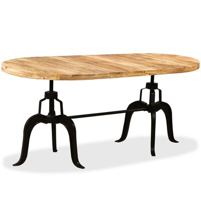 vidaXL Table à manger Bois de manguier massif et acier 180 cm