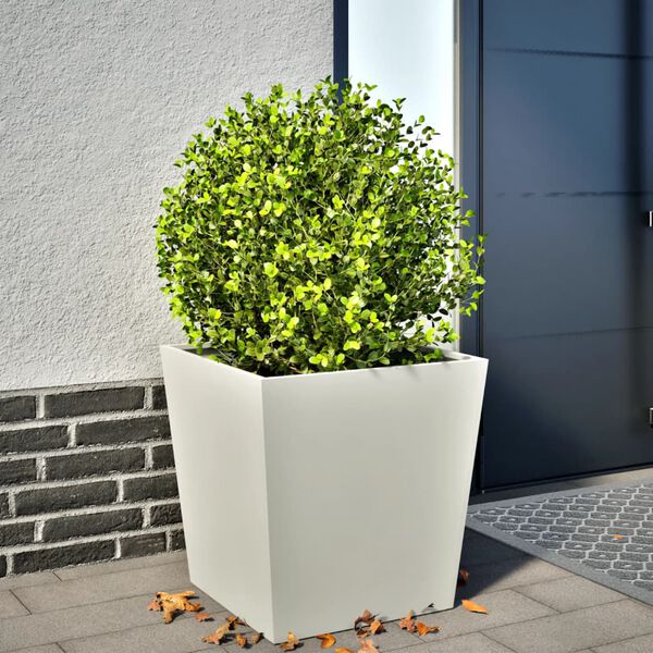 vidaXL Jardini&egrave;re blanc 50x50x50 cm acier