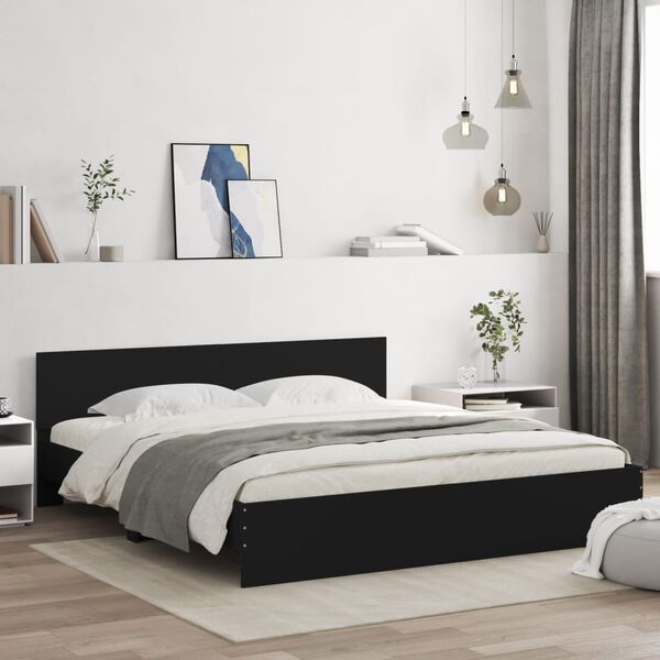 vidaXL Cadre de lit avec LED sans matelas noir 200x200 cm