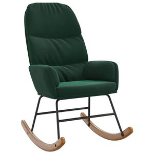 vidaXL Fauteuil &agrave; bascule velours vert fonc&eacute;