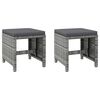 vidaXL Jeu de chaise et tabouret de jardin 4 pcs R&eacute;sine tress&eacute;e Gris