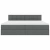 vidaXL Lit avec rangement et matelas Gris fonc&eacute; 200 x 200 cm