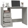 vidaXL Bureau avec tiroirs Gris b&eacute;ton 102x50x76 cm Bois d'ing&eacute;nierie
