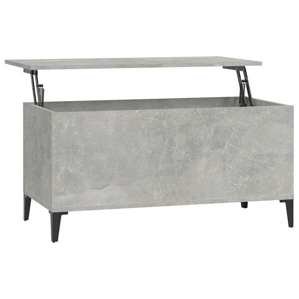 vidaXL Table basse Gris b&eacute;ton 90x44,5x45 cm Bois d'ing&eacute;nierie