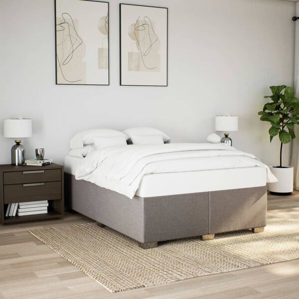 vidaXL Cadre de lit sans matelas taupe 140x200 cm tissu