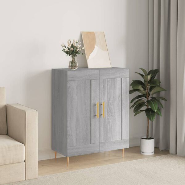 vidaXL Buffet sonoma gris 69,5x34x90 cm bois d'ing&eacute;nierie