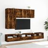 vidaXL Meuble TV mural ch&ecirc;ne fum&eacute; 100x30x41 cm