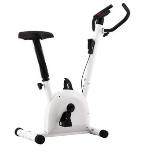 vidaXL V&eacute;lo d'appartement avec r&eacute;sistance &agrave; courroie blanc