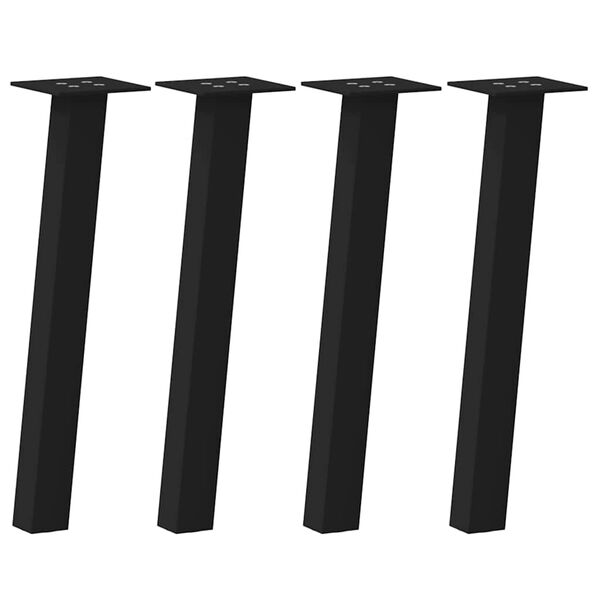 vidaXL Pieds de table basse 4 pi&egrave;ces Noir 42 cm Acier
