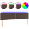 vidaXL T&ecirc;te de lit &agrave; LED Marron 180x5x78/88 cm Similicuir