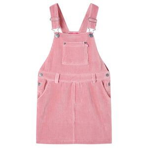 Robe salopette pour enfants velours c&ocirc;tel&eacute; rose clair 116