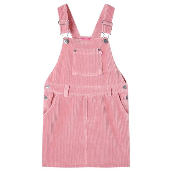 Robe salopette pour enfants velours côtelé rose clair 116