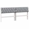 vidaXL T&ecirc;te de lit capitonn&eacute;e Gris clair 180 cm Pin massif