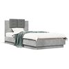 vidaXL Cadre de lit avec LED sans matelas gris b&eacute;ton 90x200 cm