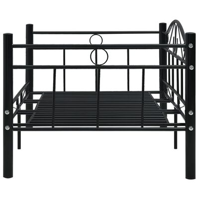 vidaXL Cadre de lit de repos sans matelas Noir Métal 90x200cm