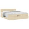 VidaXL Cadre de lit ottoman avec matelas cr&egrave;me 180x200 cm tissu