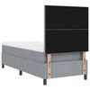 vidaXL Lit &agrave; ressorts avec matelas Gris clair 90 x 200 cm tissu