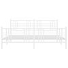 vidaXL Cadre de lit m&eacute;tal sans matelas et pied de lit blanc 200x200 cm