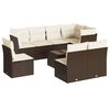 vidaXL Salon de jardin avec coussins 9 pcs marron r&eacute;sine tress&eacute;e