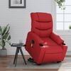 vidaXL Fauteuil inclinable de massage &eacute;lectrique rouge similicuir