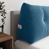 vidaXL Coussin de Dos Bleu 120 x 24 x 50 cm Velours