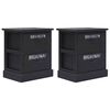 vidaXL 2 pcs Tables de chevet Noir 38x28x45 cm Bois de Paulownia