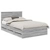 vidaXL Cadre de lit Gris Sonoma 120 x 190 cm Bois Ing&eacute;nierie